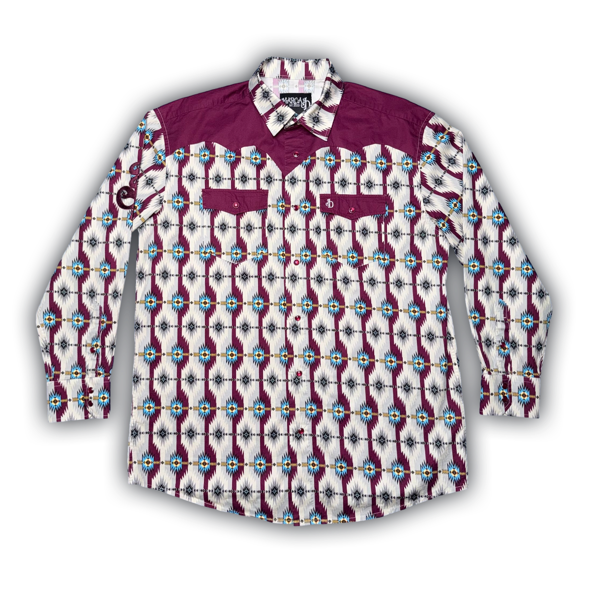 Deep Burgundy Western Pearl Snap