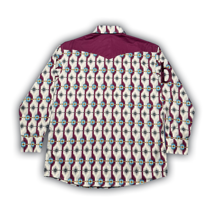 Deep Burgundy Western Pearl Snap