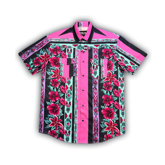 “PINK WESTERN FLORAL COLLECTION BUTTON UP”