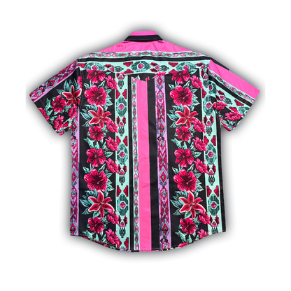 “PINK WESTERN FLORAL COLLECTION BUTTON UP”