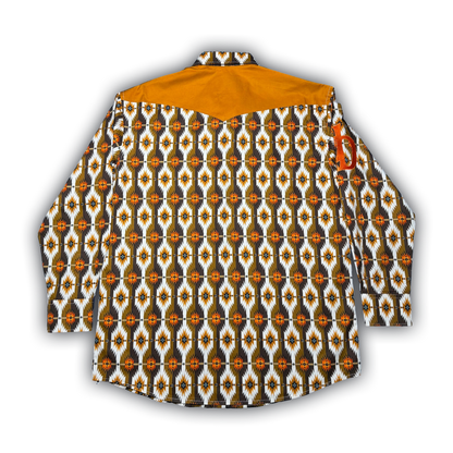 Rust Orange Western Pearl Snap Shirt