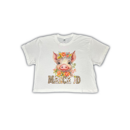 WHITE PIGGY CROP TOP